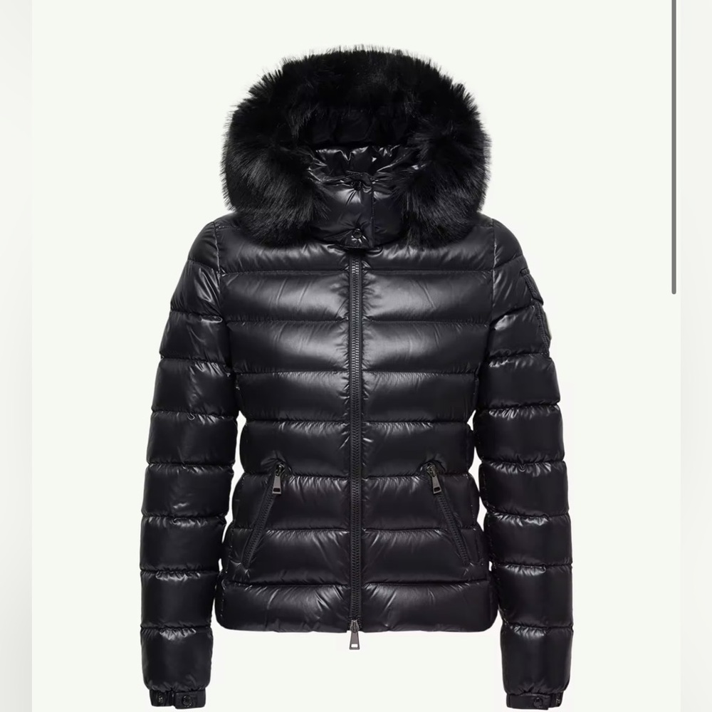 Moncler Badyf Faux Fur-Trimmed Hooded Short Down Jacket